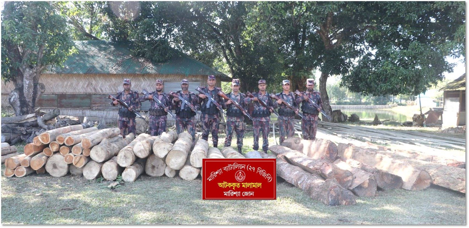 বাঘাইছড়িতে অবৈধ গর্জন, সেগুন ও গামারী কাঠ জব্দ