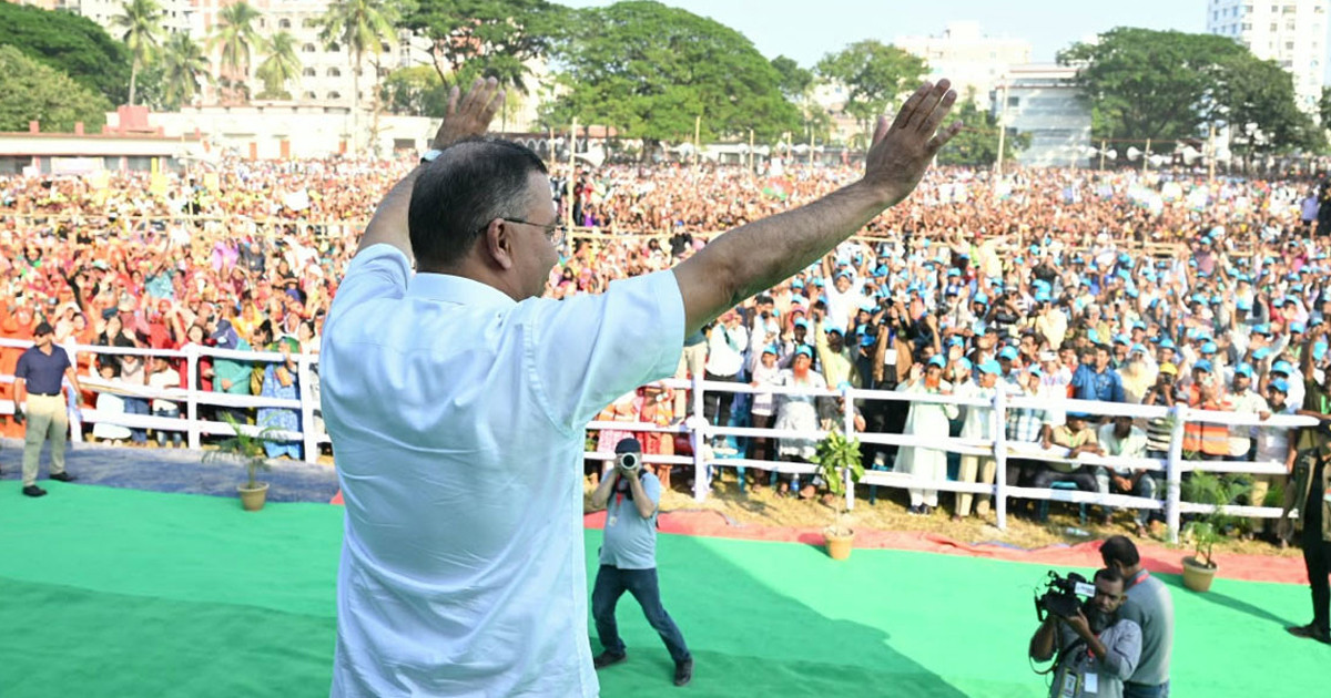 রাজশাহীতে জনসভায় যোগ দিয়েছেন প্রধানমন্ত্রী