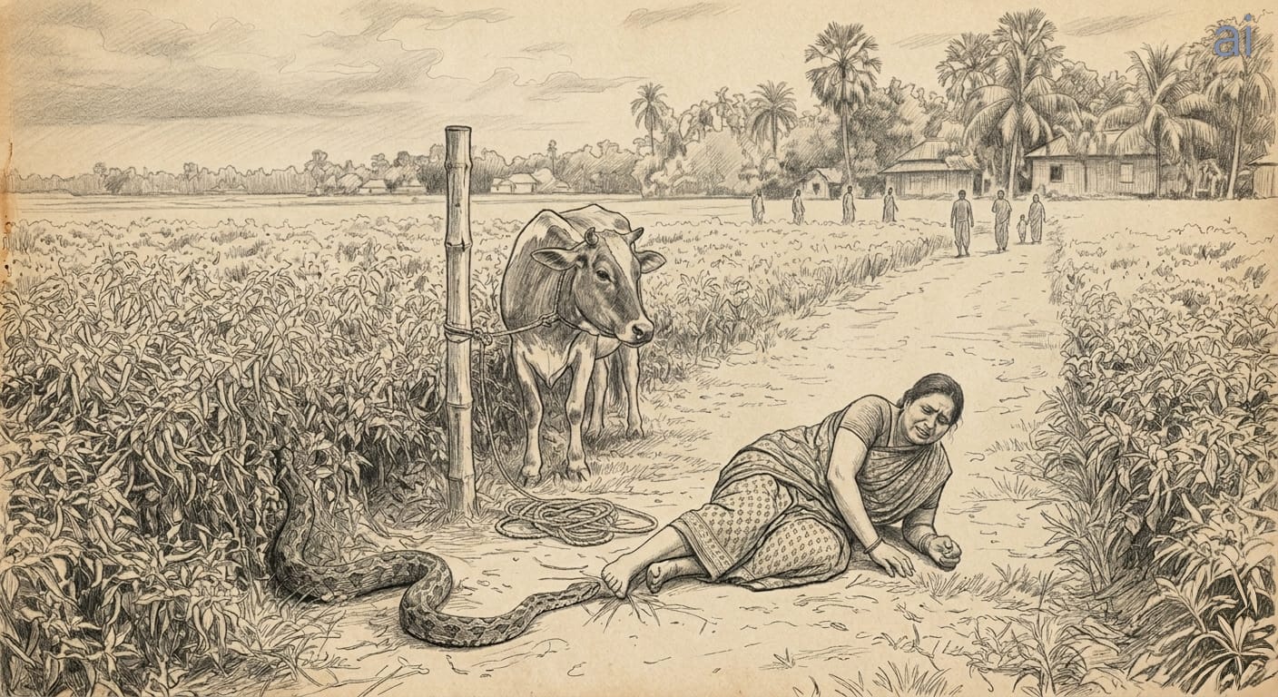 পঞ্চগড় তেঁতুলিয়ায় গরু বাঁধতে গিয়ে বিষধর সাপের ছোবল, প্রাণ গেল গৃহবধূর। অ্যান্টিভেনম সংকটের অভিযোগ