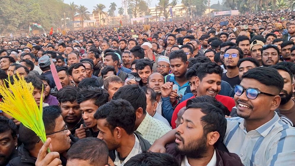 রংপুরে তারেক রহমানের জনসভাস্থল জনসমুদ্র