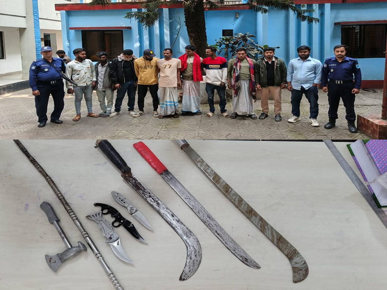 ডাকাতির প্রস্তুতিকালে ৮ জন ডাকাত গ্রেফতার।