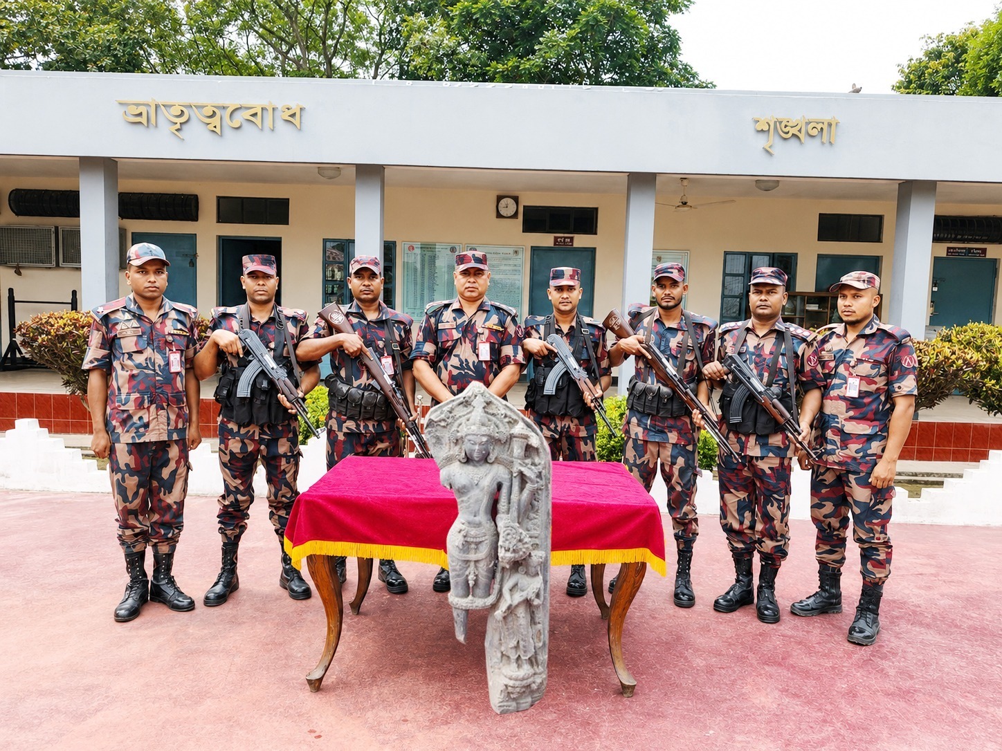 পত্নীতলায় ৯৪ কেজির কষ্টি পাথরের বিষ্ণু মূর্তি উদ্ধার