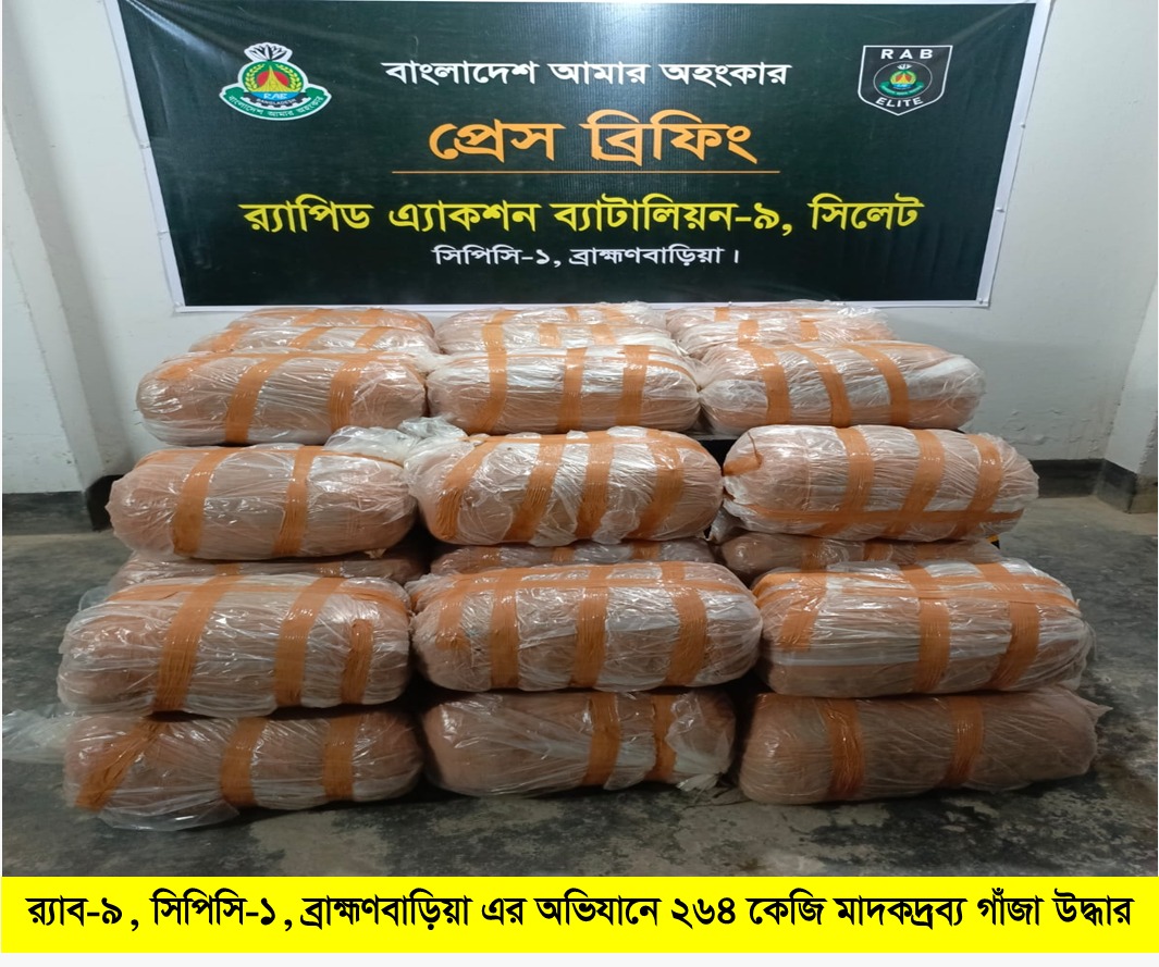 কসবায়  ২৬৪ কেজি গাঁজা উদ্ধার।গ্রেপ্তার ১