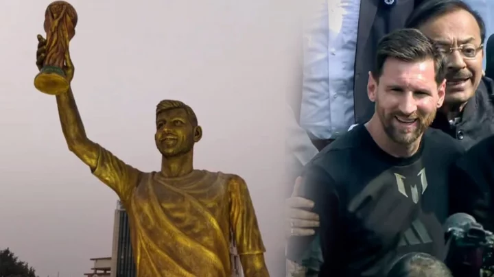 কলকাতায় নিজের ৭০ ফুট উঁচু মূতি উন্মোচন করলেন মেসি